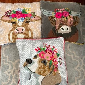 Altar’d State Embroidered pillows - set of 3